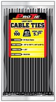 Pro Tie B5LD100 5.7-Inch Light Duty Standard Cable Tie, UV Black Nylon, 100-Pack