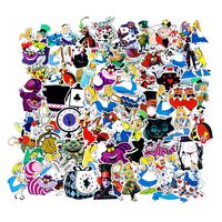 70Pcs Hot Disney Alice in Wonderland Stickers for Water Bottle Laptop Car Motorcycle Bicycle Bike Skateboard Luggage Baggage Box Guitar