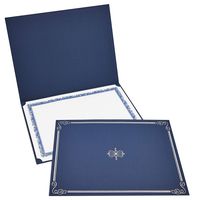 12-Pack Certificate Holder - Diploma Cover, Document Cover for Letter-Sized Award Certificates, Navy Blue, Silver Foil, 11.2 x 8.8 Inches
