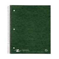 Roaring Spring WIREBOOK Notebook, Five Subject with 5 Double Pockets, 11" x 9", 200 Sheets, College Ruled, Assorted Color Covers