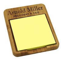 Custom Personalized Sticky Note Holder Dispenser - Wooden Business Desk Office Gifts for Men Women - Monogrammed for Free