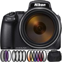 Nikon COOLPIX P1000 Digital Camera with 5PC Accessory Bundle - Includes 3PC Multi Coated Filter Kit + 4PC HD Macro Close-Up Lenses + 6PC Graduated Color Filter Kit + More (Renewed)