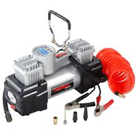 Azoran Dual Cylinder 120PSI Digital Tire Inflator- 12-Volt Portable Auto Air Compressor with 4pc LED Light