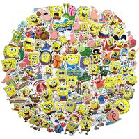 Spongebob Squarepants Stickers Cartoon Waterproof Reused Stickers Car Laptop Helmet Luggage Vintage Skateboard Wall Decor Watter Bottle Stickers（Spongebob Squarepants ）