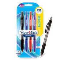 Paper Mate Profile Retractable Ballpoint Pens, Bold Point, Assorted Colors, 4 Pack