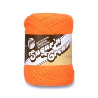 Lily 10200101628 Sugar 'N Cream  The Original Solid Yarn - (4) Medium Gauge 100% Cotton - 2.5 oz -  Hot Orange  -  Machine Wash & Dry