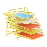 Mind Reader 5TPAPER-YLW 5 Tier Letter Tray Pull Out Drawer Organizer, Folders, Files, Documents, Mail, Yellow
