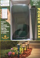 Wi-Fi Smart Home Outdoor Power Stake (6 outlets) Compatible with Alexa
