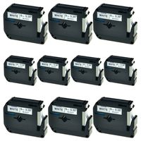 SuperInk 10 Pack Black on White Label Tape Compatible for Brother MK221 M-K221 M221 PT-100 PT-45 PT-55 PT-65 PT-70 PT-80 PT-85 PT-90 Thermal P-Touch Printer(9mm 3/8inch x 8m 26.2ft)