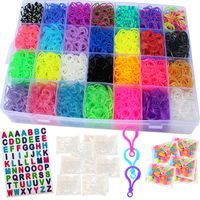 Talented Kidz 11,750+ Rainbow Rubber Bands Refill Loom: Set w/10,750 Premium Quality Rubber Bands, 200 Beads, ABC Stickers to Personalize Your Case, 550 Clips, 9 Backpack Hooks, Organizer