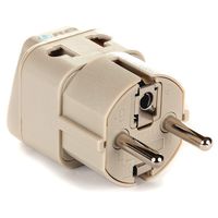 European Power Adapter Plug by Orei, Perfect for Travel To Europe, Germany, France, Spain, Norway, Korea - Universal Socket - Type E/F Outlet - 2 Inputs - Safe Grounded Connection