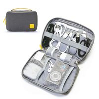 IN Electronic Organizer Travel Universal Cable Organizer Electronics Accessories Cases for Cable, USB, SD Card, Charger, Grey