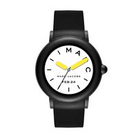 Marc Jacobs Womens Riley Touchscreen Smartwatch, Stainless Steel and Silicone Strap, Black (MJT2002)