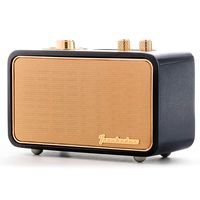 Vintage Bluetooth Speaker with Radio, TRENBADER.com Portable Wireless Speaker for Home Office Travel Indoor Outdoor, Customizable Retro Vintage Style, Natural Real Wood, Mic