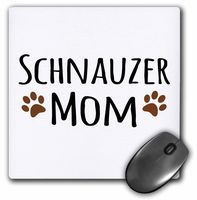 3dRose Schnauzer Dog Mom - Doggie by Breed - Muddy Brown paw Prints - Mouse Pad, 8 by 8" (mp_154188_1)