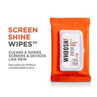 WHOOSH! Screen Cleaner Wipes - Good for All Screens - Smartphones, iPads, Eyeglasses, Kindle, Touchscreen & TVs (20 Count flowpack)