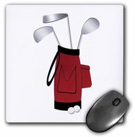 3dRose LLC 8 x 8 x 0.25 Inches Mouse Pad, Red Golf Bag (mp_56047_1)