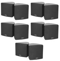 10 Rockville Cube 3.5" 30w RMS Black Home Theater Wall Speakers+Swivel Brackets