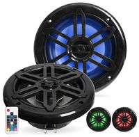 Belva BMRGBBK 500W Black 6.5-inch 2-Way Water-Resistant Marine Speakers with RGB Illumination