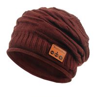 Pococina Upgraded 4.2 Bluetooth Beanie Music Hat Winter Knit Hat Cap Wireless Headphone Musical Speaker Beanie Hat as Birthday Gifts for Men Women Teen Girls Boys, Built-in Mic - 012 Wine Red