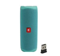 JBL Flip 5 Waterproof Portable Wireless Bluetooth Speaker Bundle with USB 2.0 Bluetooth Adapter - Teal
