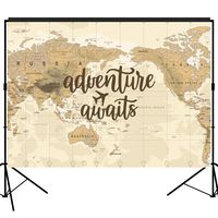 musykrafties Adventure Awaits Backdrop Large Banner Decoration Dessert Table Background Photobooth Prop 7x5 feet
