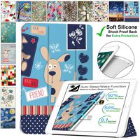 DuraSafe Cases for iPad PRO 9.7 Inch 2016 [ A1673 A1674 A1675 ] Printed Smart Cover with Transparent Back - Puppy Friend (Soft Silicone Back)