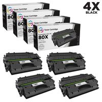 LD Compatible Toner Cartridge Replacements for HP 80X CF280X High Yield (Black, 4-Pack)