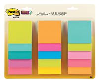 Post-it Super Sticky Notes, 15 Pads, Miami Collection, 3 In x 3 In (654-15SSMULTI2)