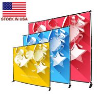 Displayfactory USA 10 Foot Step and Repeat Display Adjustable Backdrop Wall Trade Show Photography Background Banner Stand