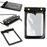 DURAGADGET Black Water Resistant Protective Carry Case Compatible with ClickN Kids 7" 8GB Tablet CKP774-PR with Adjustable Neck Strap