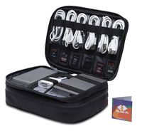 BLUG-IN Electronic Accessories Organizer - Travel Storage Bag for Electronics, Gadgets, Cables, Chargers, USB Flash Drive, Plugs, Phone, Tablet - Durable and Sturdy Double-Layered Construction