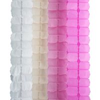 3D Four Leaf Flower Tissue Paper Hanging Streamers for All Party Events, Photo Garland Backdrop, 12-Pack (Light Pink, Pink, Ivory, White)