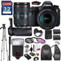 Canon EOS 6D DSLR Camera with Canon EF 24-105mm f/4L IS II USM Lens, TTL Flash, Tripod, Mono-Pod, Battery Grip + Professional Accessory Bundle