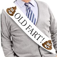 JPACO Old Fart! Sash - Hilarious Birthday Gag Gift for Men and Women & Retirement Party. Fits All Sizes