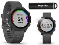 Garmin Forerunner 245 (Slate Gray) Running GPS Watch Power Bundle | +HD Screen Protectors & PlayBetter Portable Charger | Advanced Analytics, Heart Rate, PulseOx 2019 010-02120-00