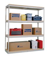 Hallowell DRHC723684-4A Rivetwell Double Rivet Boltless Shelving, 72" Width x 36" Depth x 84" Height, 4 Levels Add-on Unit Heavy-Duty Angle Beam with Center Support, 729 Parchment