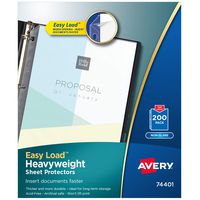 Avery Heavyweight Non-Glare Sheet Protectors, 8.5" x 11", Acid-Free, Archival Safe, Easy Load, 200ct (74401)