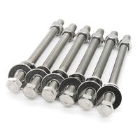 (4 Sets) 3/8-16x5" Stainless Steel Hex Head Screws Bolts, Nuts, Flat & Lock Washers, 18-8 (304) S/S, Fully Threaded by Bolt Fullerkreg