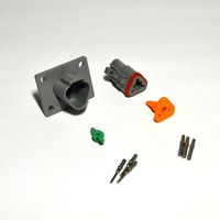 Deutsch 3-pin 14-16AWG Flange Connector Kit Solid Contacts