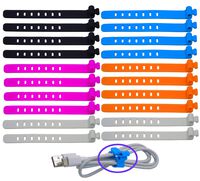 Ceeyali Silicone Reusable Fastening Cable Strap Wire Organizer for Wire Management (Pack of 20)