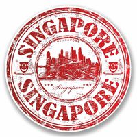 2 x 10cm/100mm Singapore Vinyl Sticker Decal Laptop Car Travel Luggage Label Tag #9702