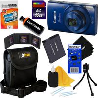Canon PowerShot ELPH 190 is Wi-Fi Digital Camera with 10x Zoom & HD Video, Blue (International Version) + NB-11L Battery + 8pc 16GB Accessory Kit w/HeroFiber Gentle Cleaning Cloth