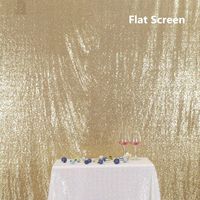 PartyDelight Sequin Backdrop Wedding Curtain Special Events, Party (Light Gold, 8FTx8FT)