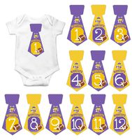 Gift Set of 12 Tie Keepsake Photography Monthly Baby Stickers with Minnesota Vikings Football T069