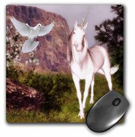 3dRose LLC 8 x 8 x 0.25 Inches Unicorn and Dove Mouse Pad (mp_17947_1)