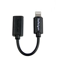 StarTech.com Black Micro USB to Apple 8-pin Lightning Connector Adapter for iPhone / iPod / iPad - Apple Lightning to Micro USB 2.0 Dongle (USBUBLTB)
