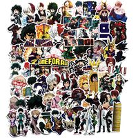 My Hero Academia Anime Cartoon Laptop Stickers Waterproof Decal Bumper No-Duplicate for Skateboard Pad MacBook Car Snowboard Bicycle Luggage (100Pcs)