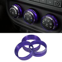 Sporthfish 3Pcs Aluminum Alloy Interior Audio Air Condition Twist Switch Ring Control Button Trim Cover for Jeep Wrangler JK JKU Patriot 2011-2018 Dodge ram Challenger 2008-2014 (Purple)
