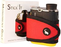 STICKIT Magnetic Rangefinder Strap | Classic Series, Red | Nylon Strap with Magnets for Strong Hold of Golf Laser Rangefinders to Carts
